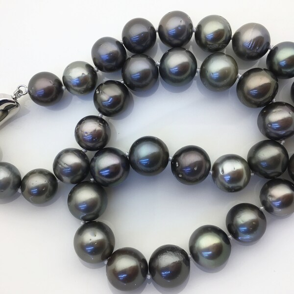 17.5'' 11-13mm Natural Mix Color Gray brown Black Mix Color Round Shape tahitian pearl,TH-temp-005