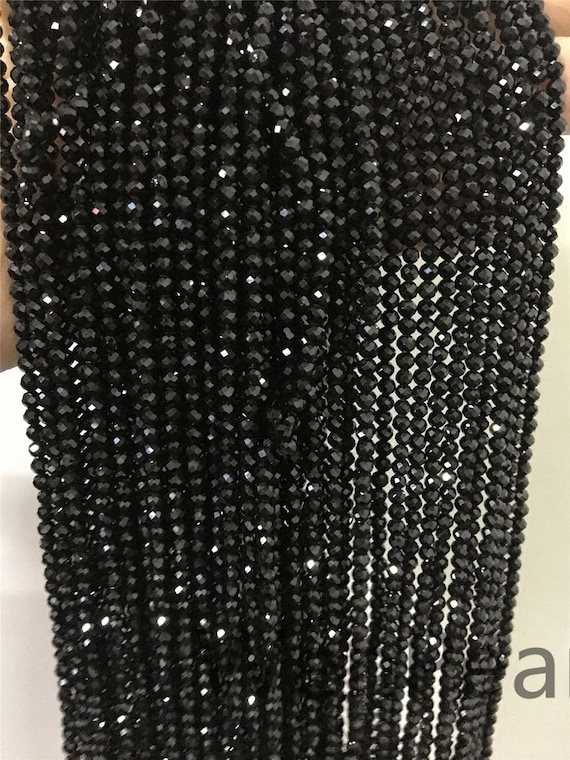 AAA 3mmx3mm Very Shine Black Spinel Rondelle Faceted,15.3 inches,one strand,Semi Precious stone,black spinel beads,SP-R3-005
