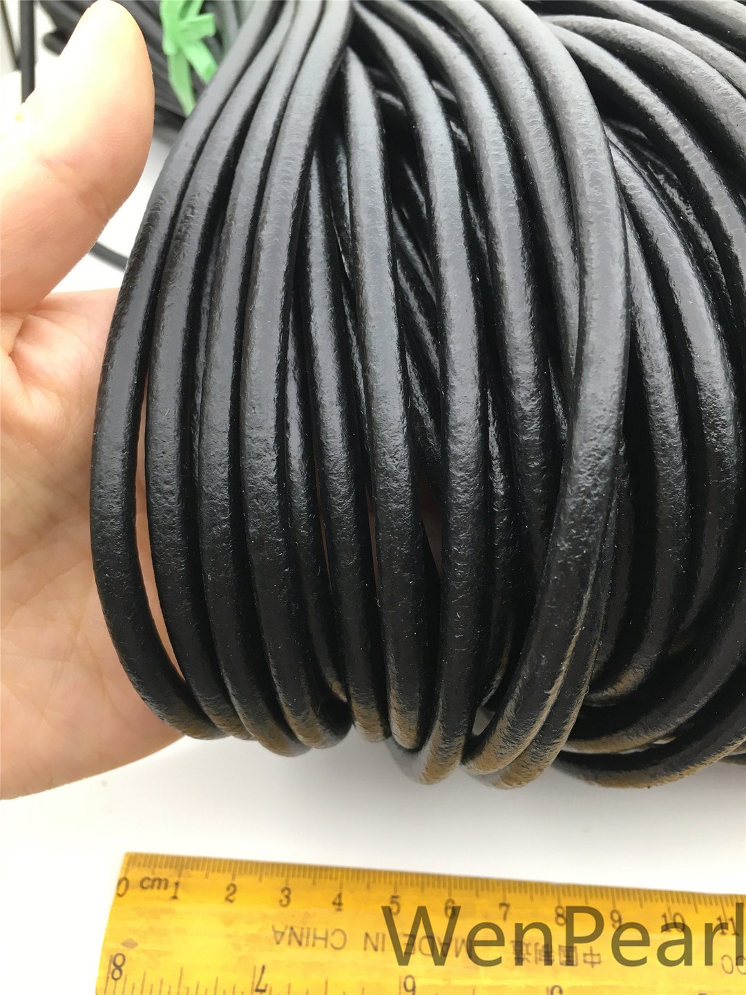 1/2/5/10 Yards 6mm Black Color Round Leather Cord,wholesale Jewelry