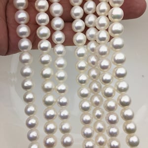 AAA 8.3-9.3mm white near round freshwater pearls,full strand,RP9-3AY-GJc-1