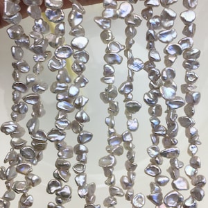 AAA 5-6mm gray Keshi Pearls,full strand,wholesale price,baroque pearl,keshi pearl strands,ZS-129-49
