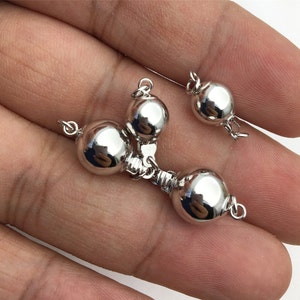 6/8 / 10mm Sterling Sliver Glatte Perle Sicherheitsverschluss, S925 Sterling Silber, Größe auswählen, WHOLESALE, ASL-CL-004