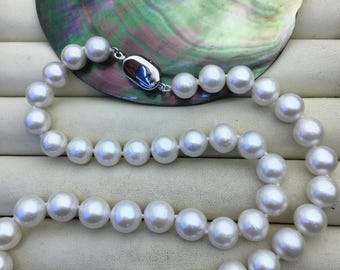 Lot De 3 Fils De Perles D'eau Douce Cultivées Blanches 10/11 Mm - Longueur 40 Cm Chacun - Neuf Sans Défaut