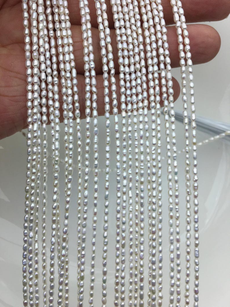AAA 2-2.2x3-4mm White Rice Pearls,genuine Pearl,cultured Pearl,diy ...