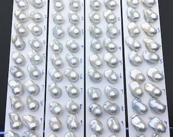 1 pair AAA 12-16x18-25mm White Flame ball Pearl Pairs-large Baroque freshwater pearl pairs,Fire Ball Pearl,FL15-3A-8-51