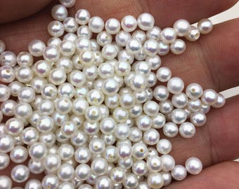 10pcs AAA 4-4.5mm seed round freshwater akoya pearl bead,white freshwater round loose pearl wholesale,tiny pearl supply,RP4-3A-7
