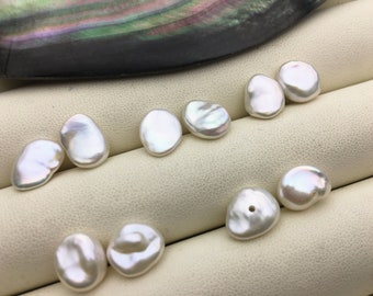 AAA 7/8/9/10mm White keshi pearls Pair,for make stud earrings,baroque pearl,loose pearl beads,very high luster,ZS-127-32