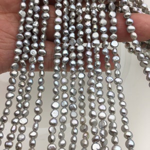 2 strands AA+ 3.5-4mm gray nugget seed pearls,irregular nugget freshwater pearl strand,cheap price,pearl factory china,LM3-2A-8