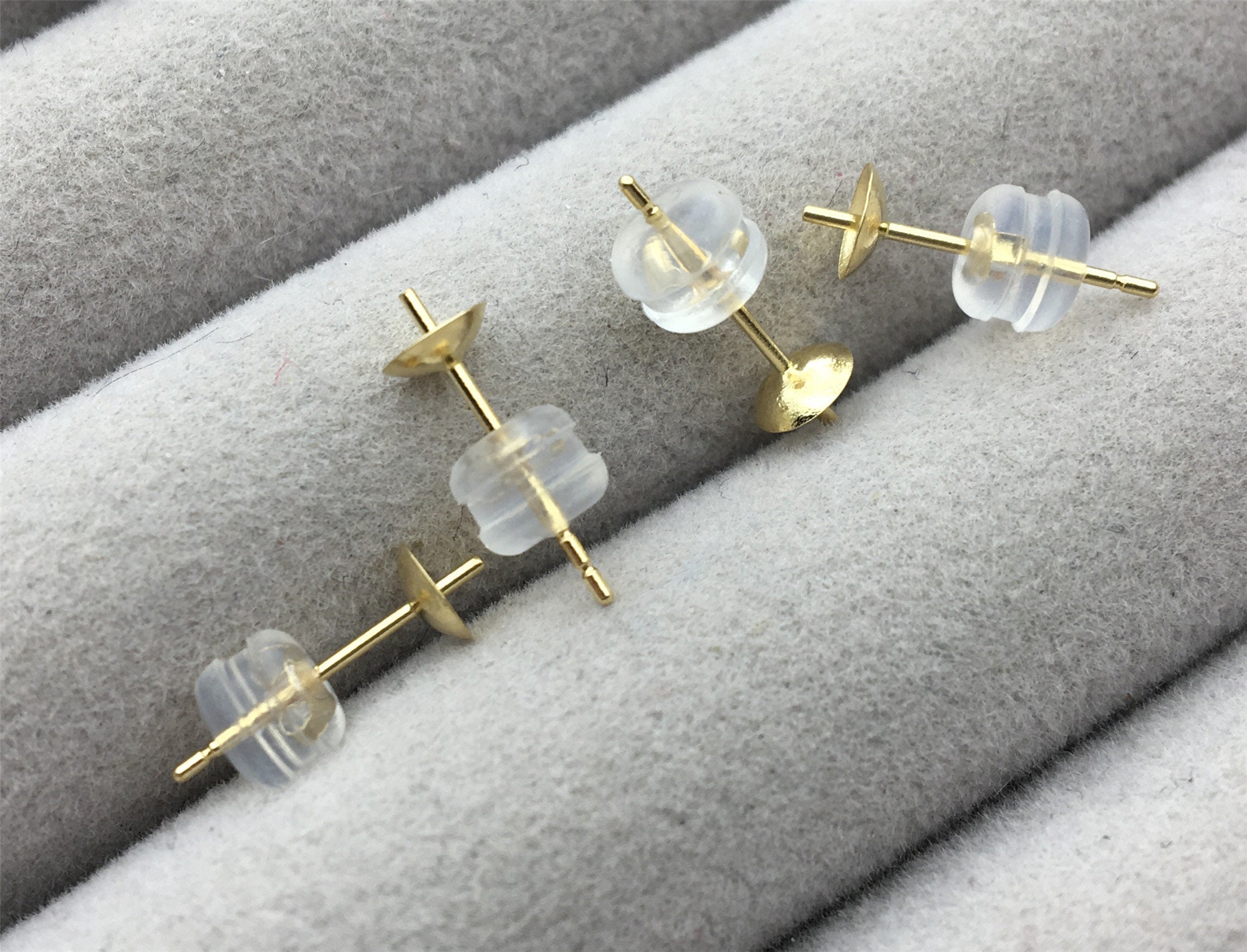 4 PCS 9mm Extra Large Earring Back Gold Fill Heavy Earring Support