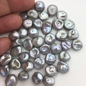 20pcs AA 10-11mm Gray Keshi freshwater pearls,center drill,ZS-127-5