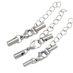 5pcs 2.2mm 3.2mm hole round leather cord bracelet necklace lobster clasp,stainless steel necklace bracelet clasp, AAL-002