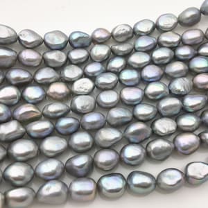 AAA 10-11mm gray nugget freshwater pearls,Cultured pearl,Irregular Beads for Pearl Necklace,LM10-3A-23