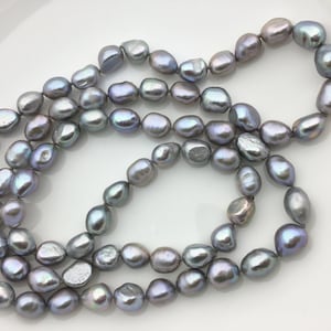 32'' AA+ 9mm gray nugget pearl Necklace,NPN1-T37