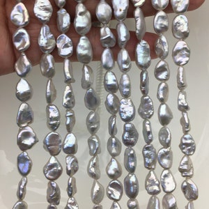 AAA 7-8.5mm gray long keshi Freshwater Pearl,DIY Loose Freshwater Pearl,ZS-200-89