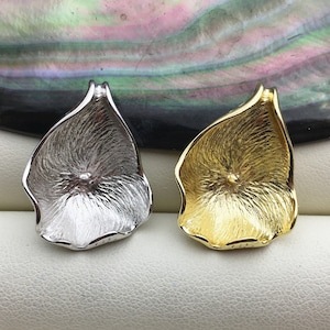 1pc Silver/Gold Lotus leaf pendant,S925 Sterling silver pendant,ASL-P-019