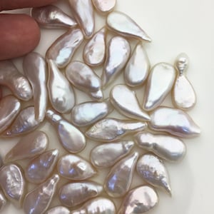 10pcs AAA 8-10mm White Teardrop Coin freshwater pearls,diy bead, no hole,COIN10-3A-1-3