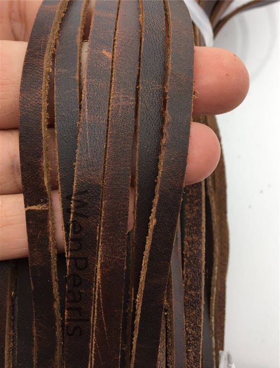 6mmx2mm Flat crazy-horse Oil Leather Cord,Soft Leather,Select Length,pull-up leather,soft leather,Wholesale,Distressed Matte Finish,LC6-300