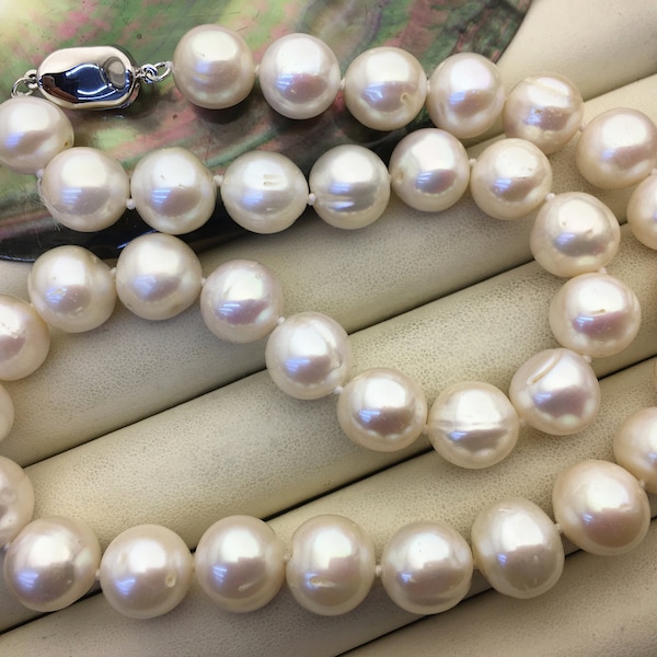 18'' AA 11.5-13.5mm big white near round freshwater Pearl necklace,genuine freshwater Pearl necklace,Natural Pearl Necklace,NPN1-095