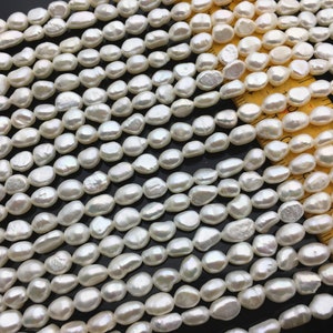 AA+ 5-6mm white nugget freshwater pearls,irregular nugget freshwater pearl strand,cheap price,pearl factory china,LM5-3A-5