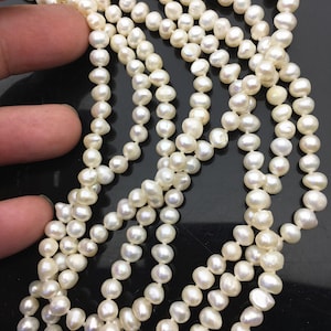 60&#39;&#39; AA+ 5-5.5mm white potato pearl Necklace,Wedding Necklace,NPN1-070
