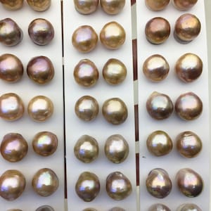 5pairs AAA 12-13mm Natural Rainbow baroque drop edison freshwater pearl Pair,no hole,ED11-3A-2-7