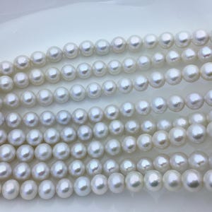 AAA- 9-11mm white round freshwater pearls,full strand,RP9-3A-2 imagen 3