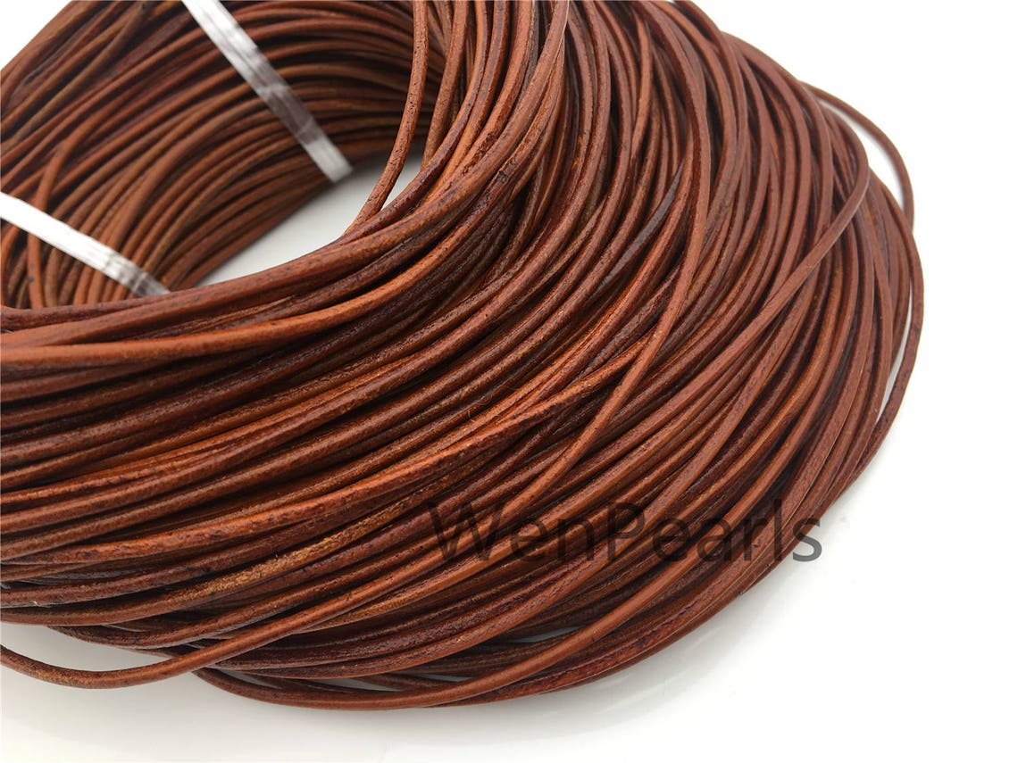 5 Yards 2mm Deep Brown Round Leather Cordwholesale Jewelry Etsy