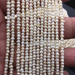 5 strands 2.5-3mm white seed potato freshwater pearls,seed pearl,small size pearls bead wholesale,Wedding,Love,Happiness,birthday,CR2-2A-4