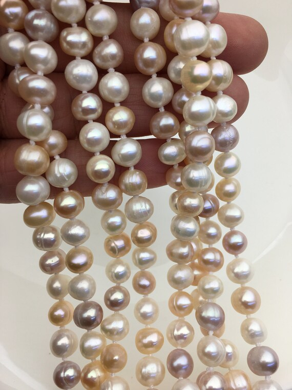 Collier En Véritables Perles Roses D'eau Douce 8-9 Mm - Longueur Environ 57 Cm - Neuf Sans Emballage