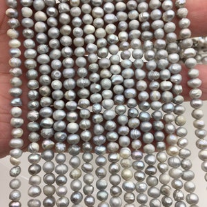 5 strands A 4.5-5mm gray potato pearls,seed freshwater pearl,small size pearl,for pearl necklace,CR4-A-8