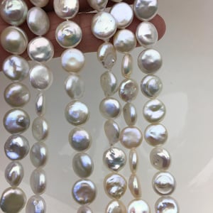 AA 10-11mm White Coin freshwater pearls,diy bead,flat round pearl bead,COIN12-2A-2-17