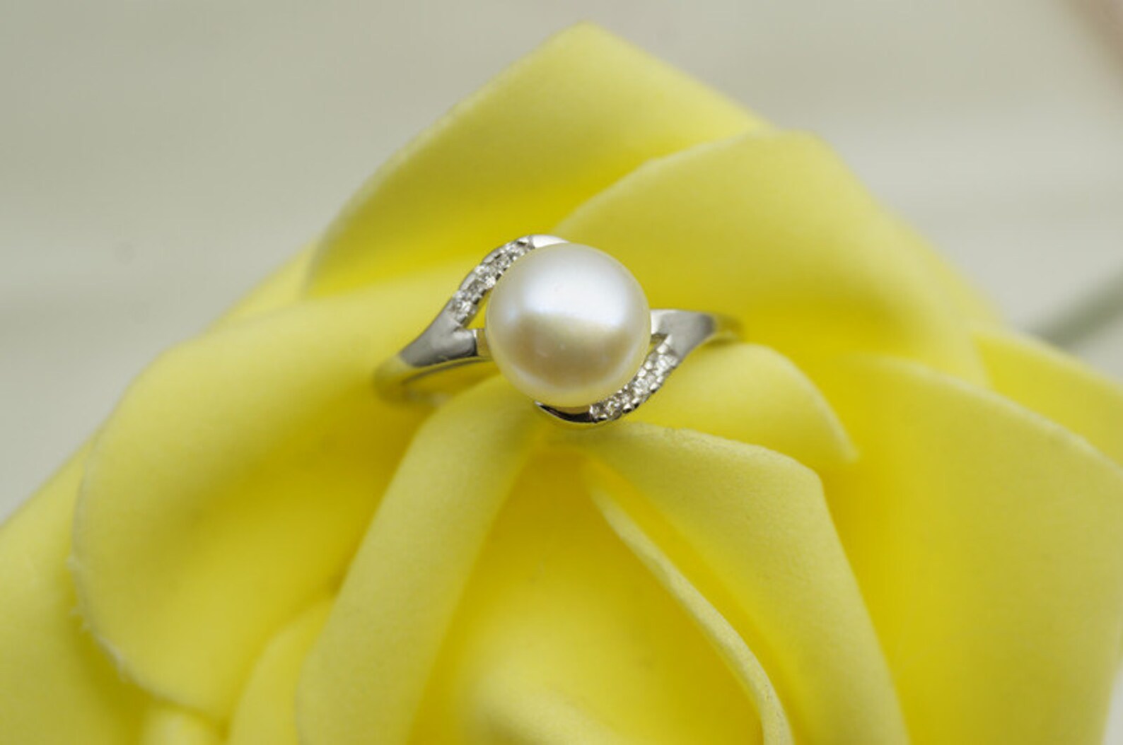 Pearl Promise Ring for Girlsreal Pearl Ringfreshwater Pearl Etsy