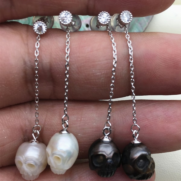 Diamond Skull Earrings For Women - Hypoallergenic Stainless Steel Gothic Jewelry