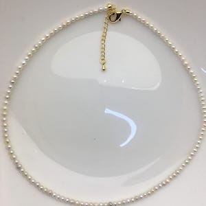 16+2&#39;&#39; AA 3-3.5mm tiny white potato freshwater Pearl necklace,genuine freshwater Pearl necklace,Natural Pearl Necklace,NPN1-053
