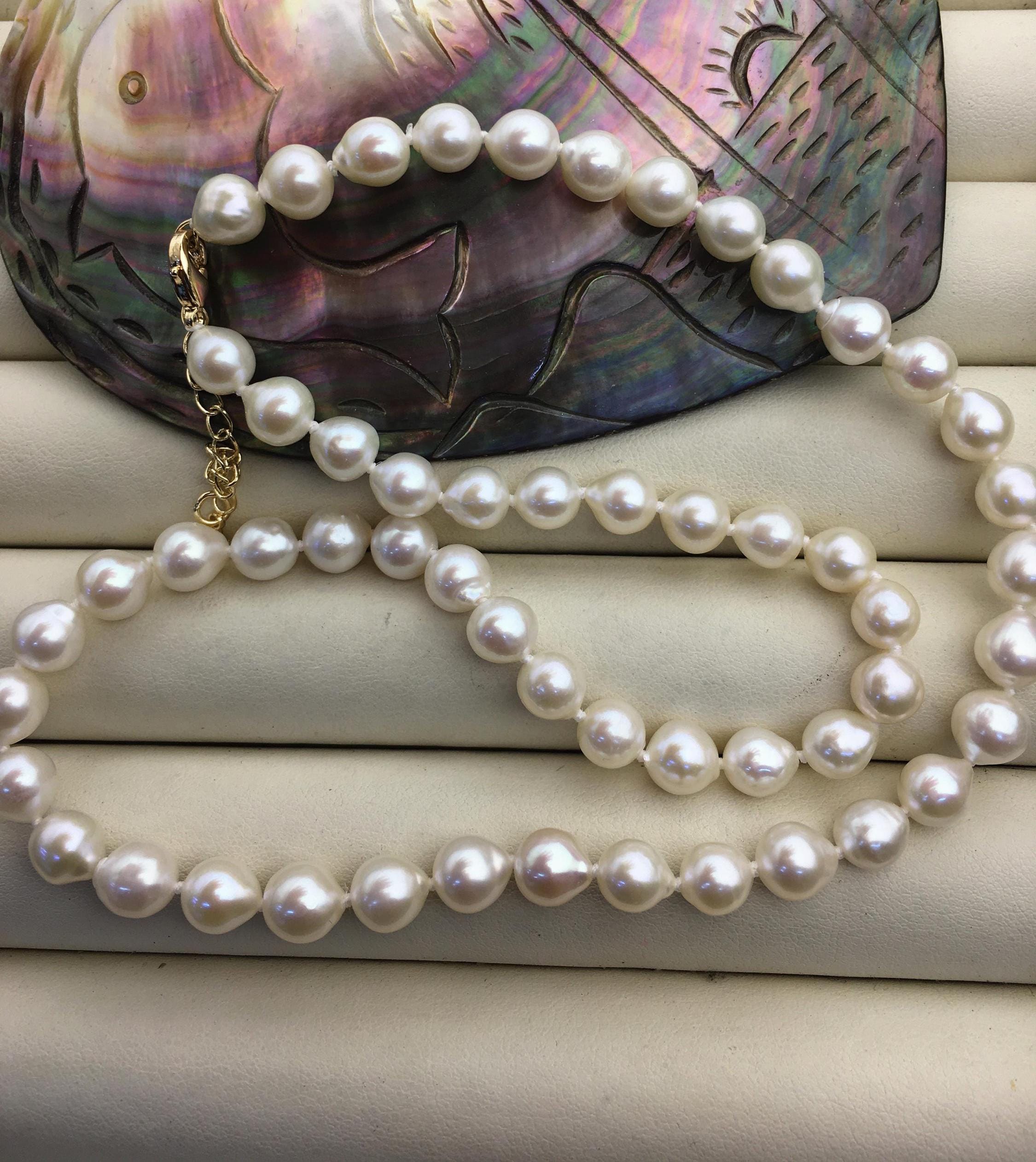 17+2'' AAA 6.3-7.3mm white teardrop freshwater Pearl necklace,genuine freshwater Pearl necklace,NPN1-147