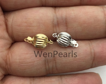 14K Solid Gold Corrugated Bead Safety Clasp,Select Size,wholesale price,ASG-CL-004