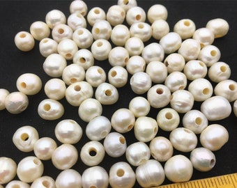 30pcs AA 8-9mm 2.2mm large hole white potato pearls,cultured potato pearl,loose freshwater pearl, white pearl strand,30pcs,CR8-2A-2