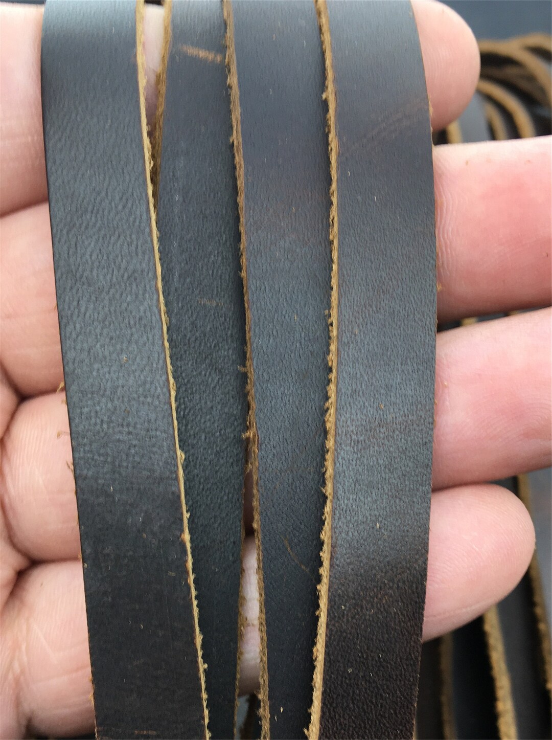 10mmx2mm Deep Brown Flat Crazyhorse Oil Leather Cord,soft Leather,pullup Leather,soft Leather