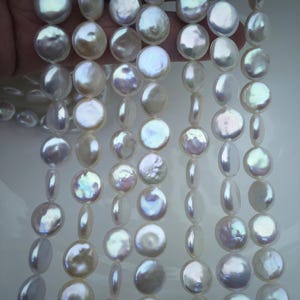 AAA 10-11mm White Coin freshwater pearls,diy bead,flat round pearl bead,COIN12-3A-3-1
