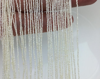 19.5'' AA+ 0.8-1.2mm white potato freshwater pearls,small size pearls bead wholesale,CR1-2A-6