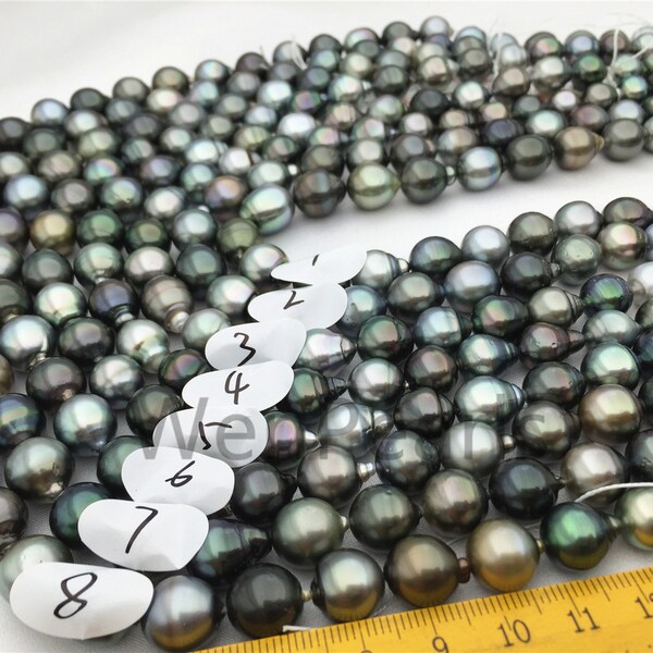 Multicolor Tahitian Pearl,Green color tahitian pearl,Genuine Tahitian Pearl Necklace,natural color,wholesale,TH9-3A-2