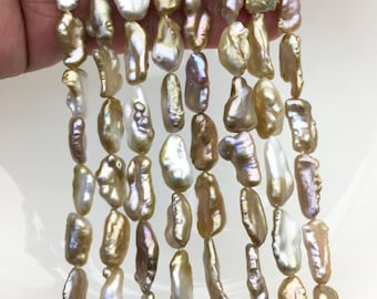 小物 aaa 10pcs AAA 16-18mm White Keshi Freshwater Pearls,0.9mm Top