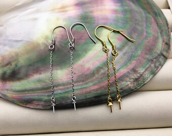 2 pairs Silver/Gold  S925 Sterling Silver dangle hook,Sterling Silver, for dangle earrings,DIY,wholesale,ASL-ER-021