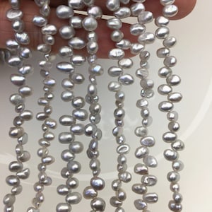 AAA 4-5mm Gray Keshi Freshwater Pearls,keshi pearl strands,ZS-129-25