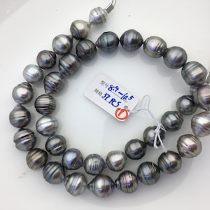 16&#39;&#39; 8-11mm gray green Drop Tahitian Pearl,Natural color Sea pearl,Genuine Tahitian Pearl Necklace,TH9-2A-14-4