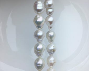 AA+ 11-13mm ホワイトドロップ エジソン淡水パール、ED12-2A-5-3