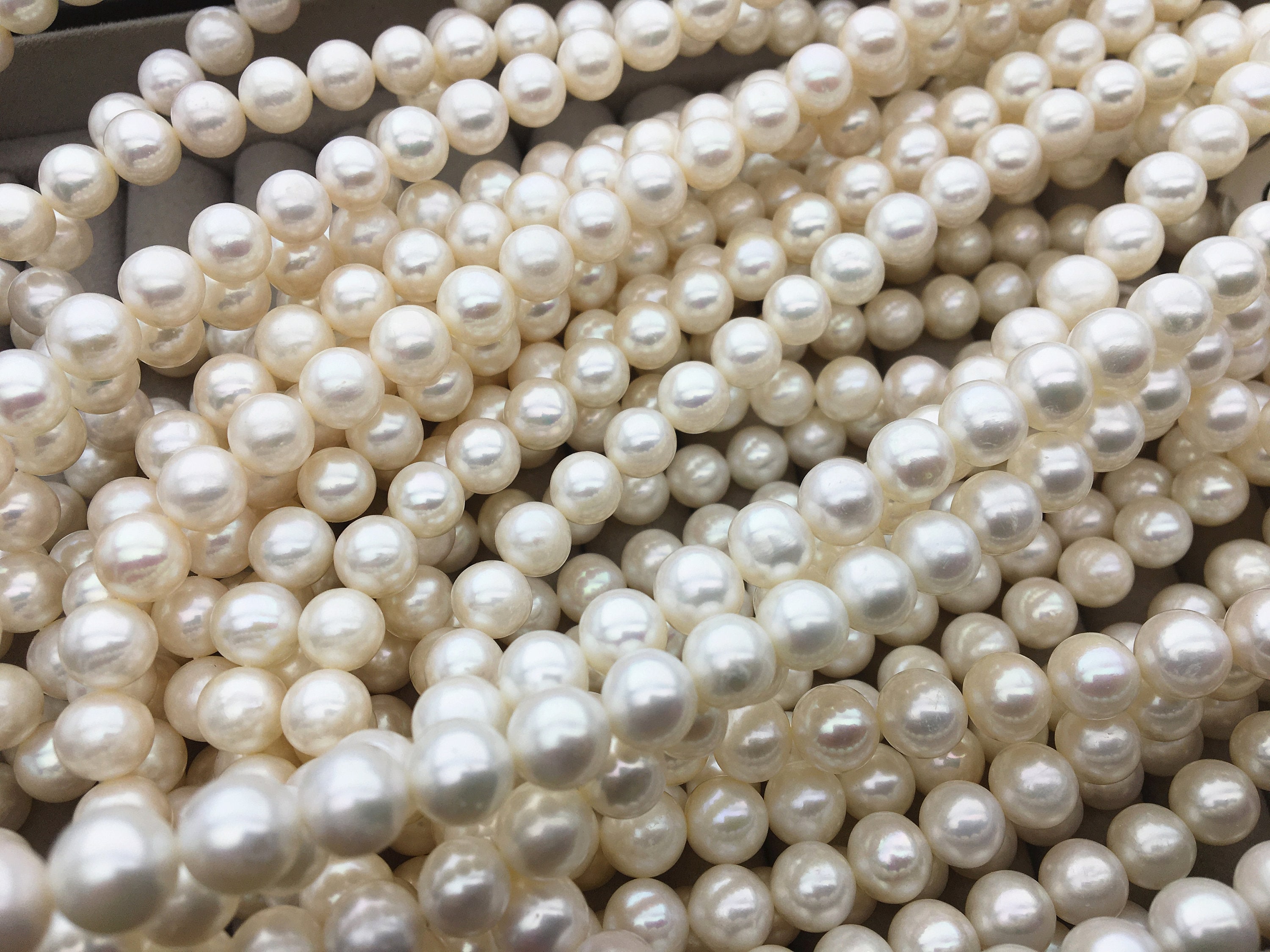 Freshwater Biwi Long Drilled White Pearls with Lots of Luster! - A Grain of  Sand