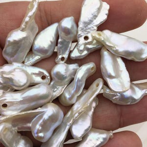 20pcs AAA/AA+ 9-11mm White Keshi freshwater pearls,2.2mm large hole,ZS-128-9