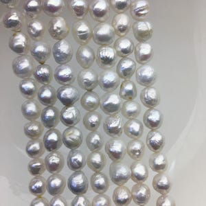 AA 8-9mm white baroque near round freshwater pearls,large hole,loose pearl beads material ,gift for her necklace,Cultured pearl,RP8-T3