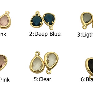 5 peças 7.5x11mm pingente facetado de vidro coração, banhado a latão ouro 14k, banhado a ouro polido, ACC-GL-002